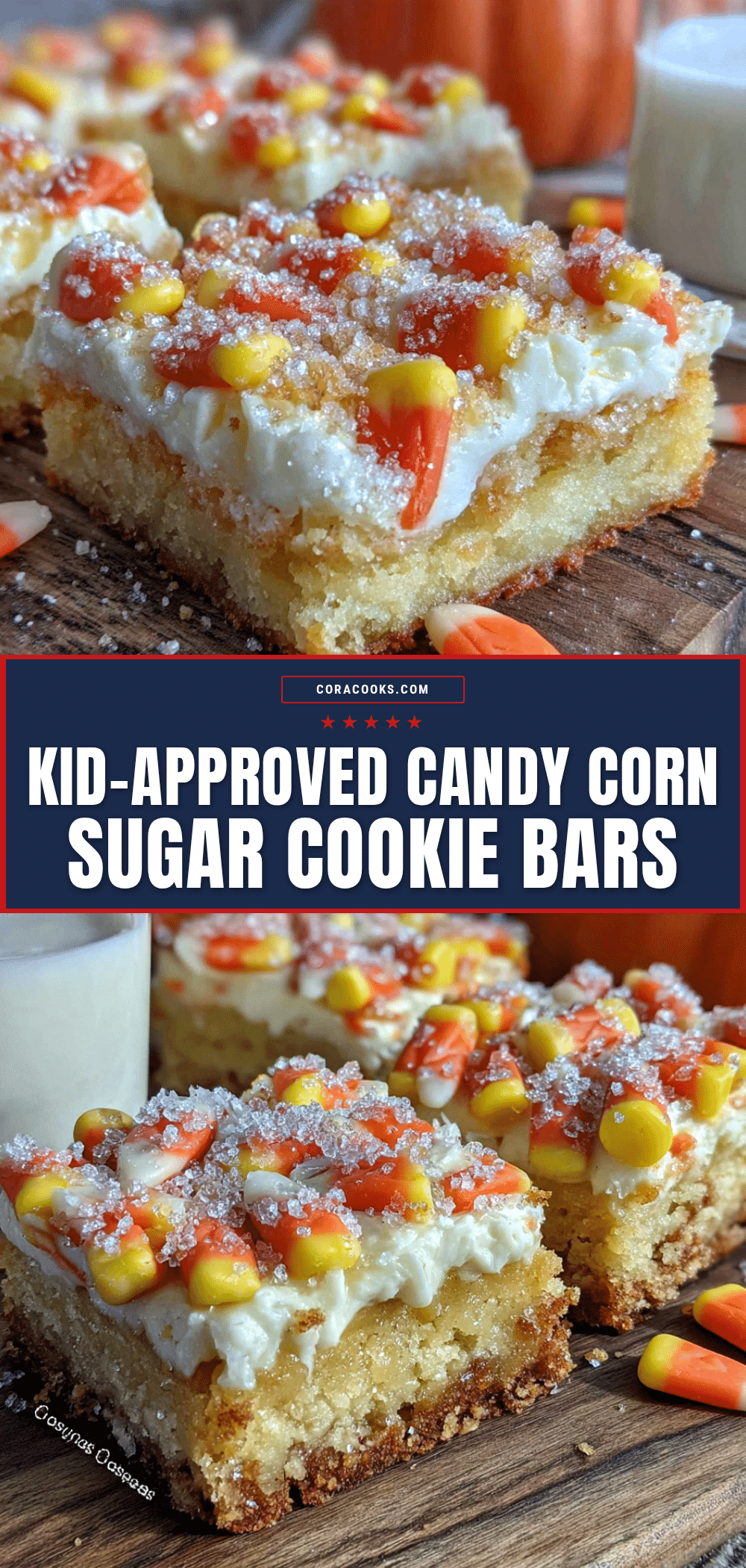 candy corn sugar cookie bars recipe