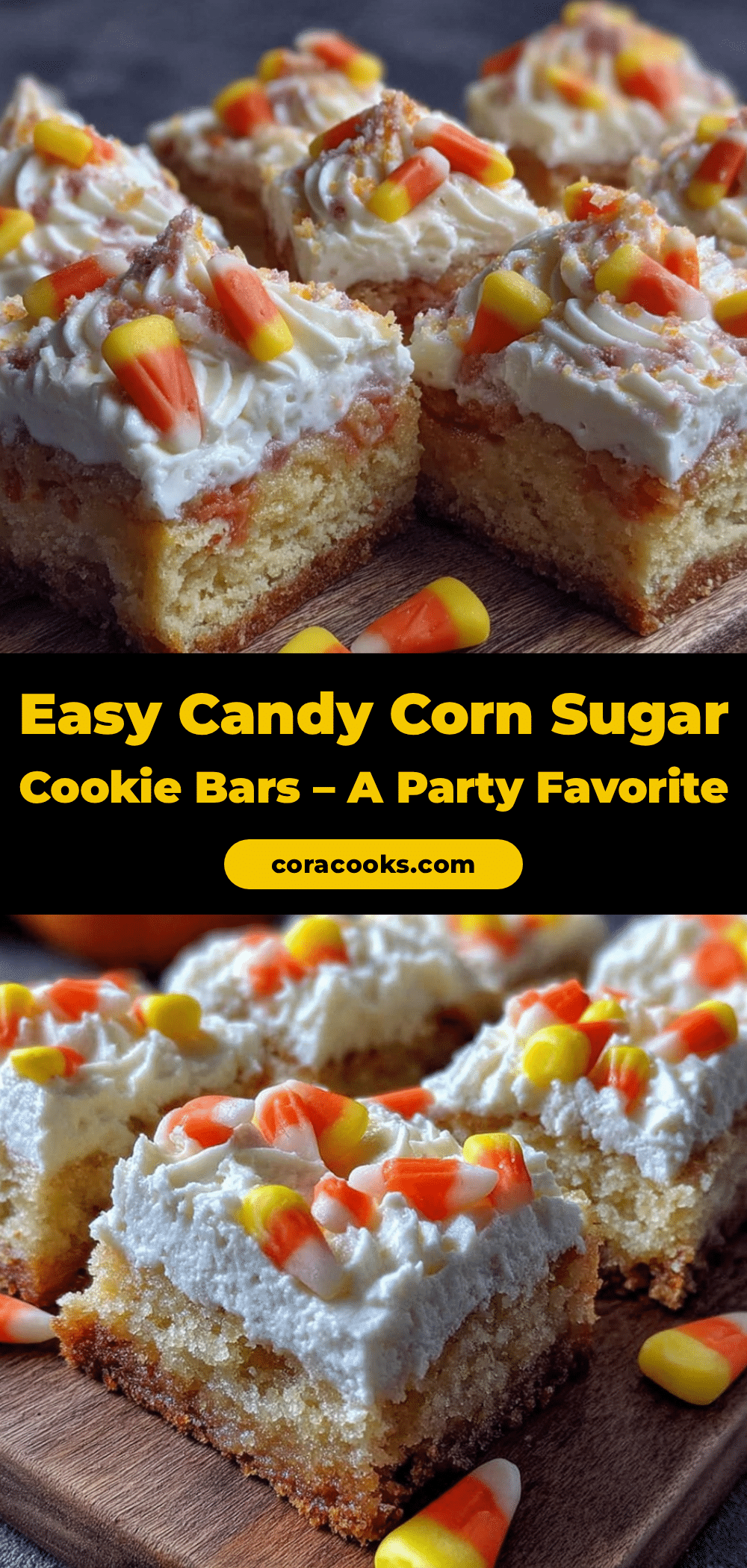 candy corn sugar cookie bars recipe