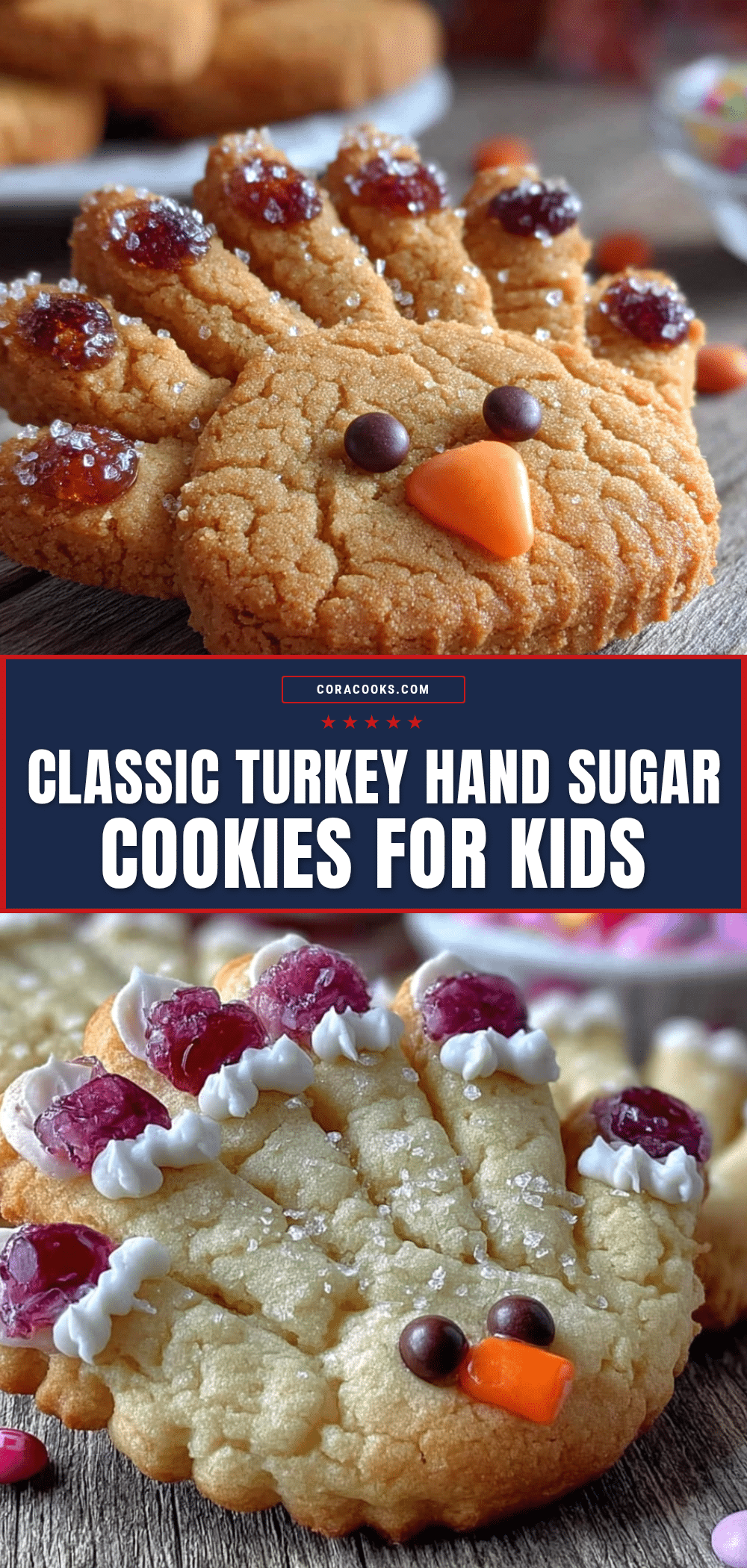 classic turkey hand sugar cookies for kids recipe