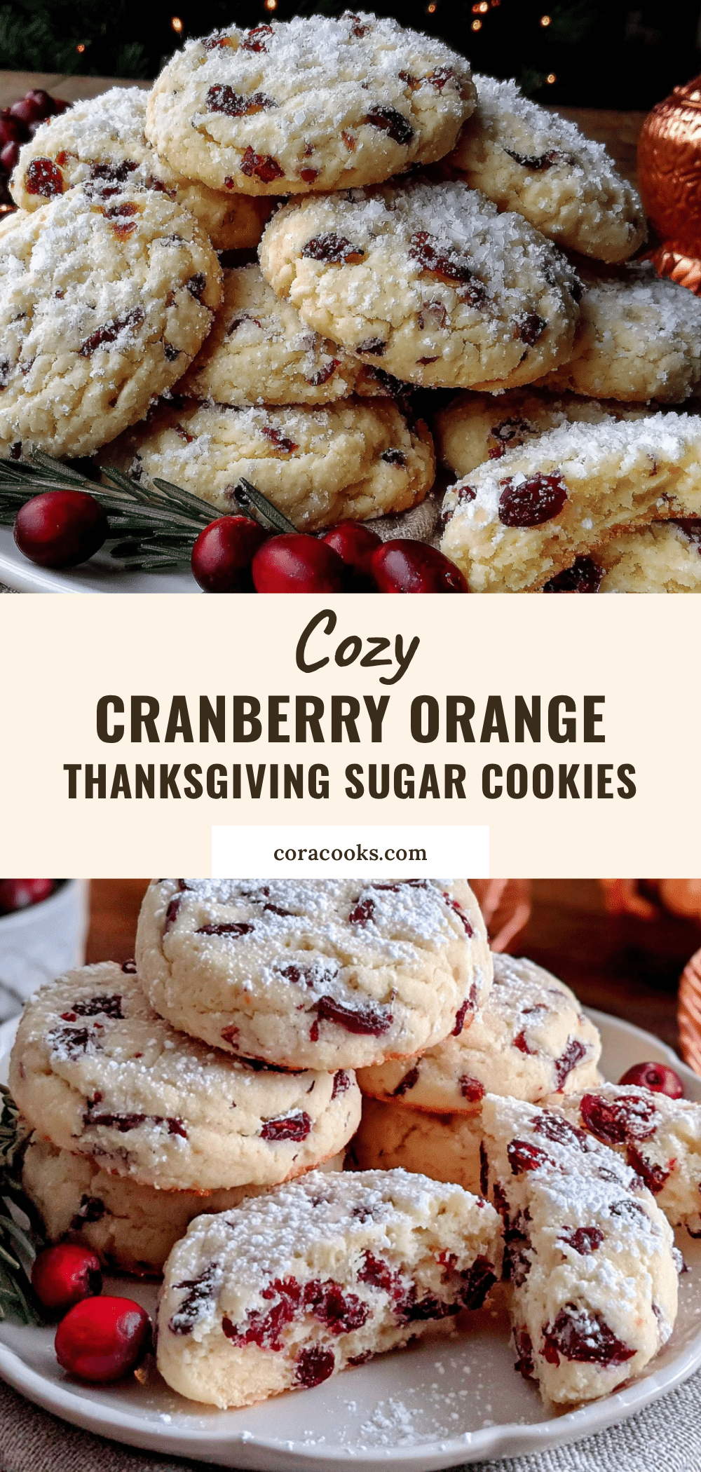 Cozy Cranberry Orange Thanksgiving Sugar Cookies recipe