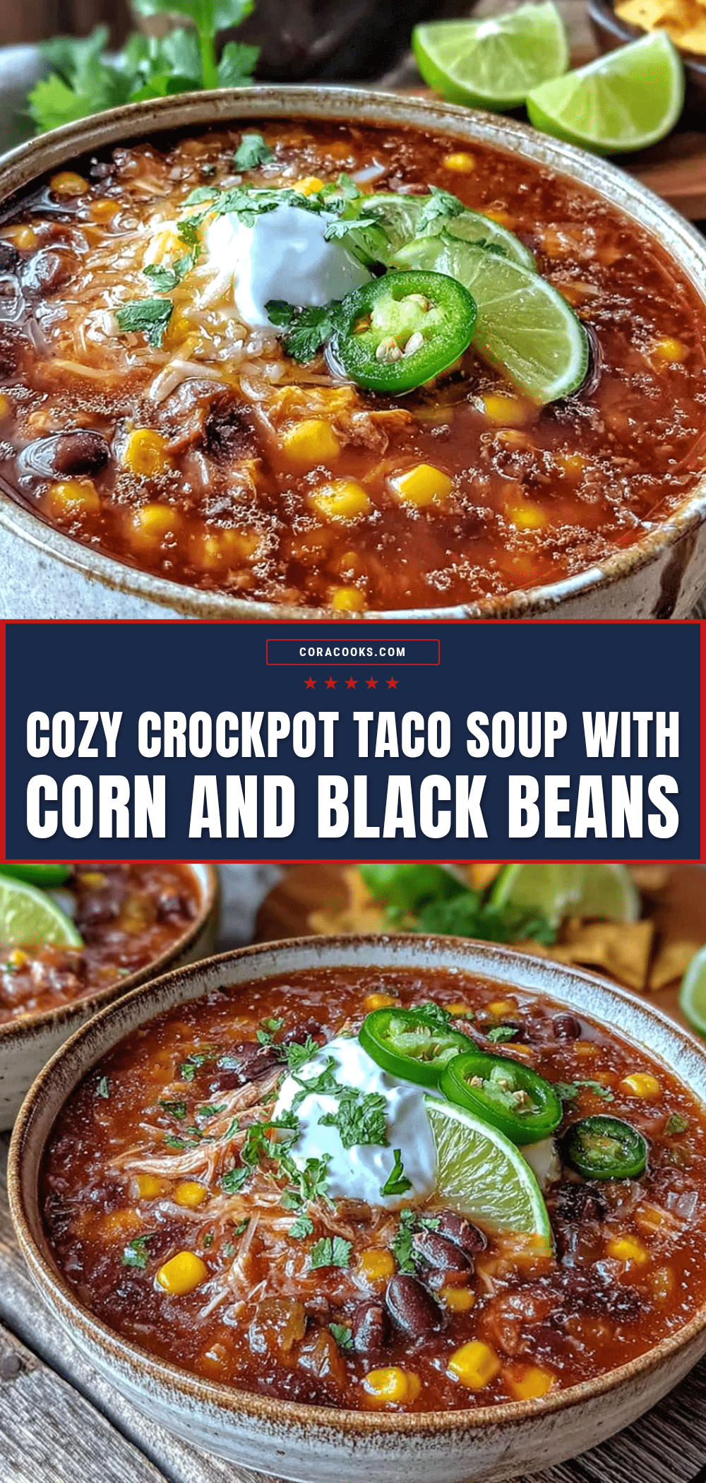 cozy crockpot taco soup recipe
