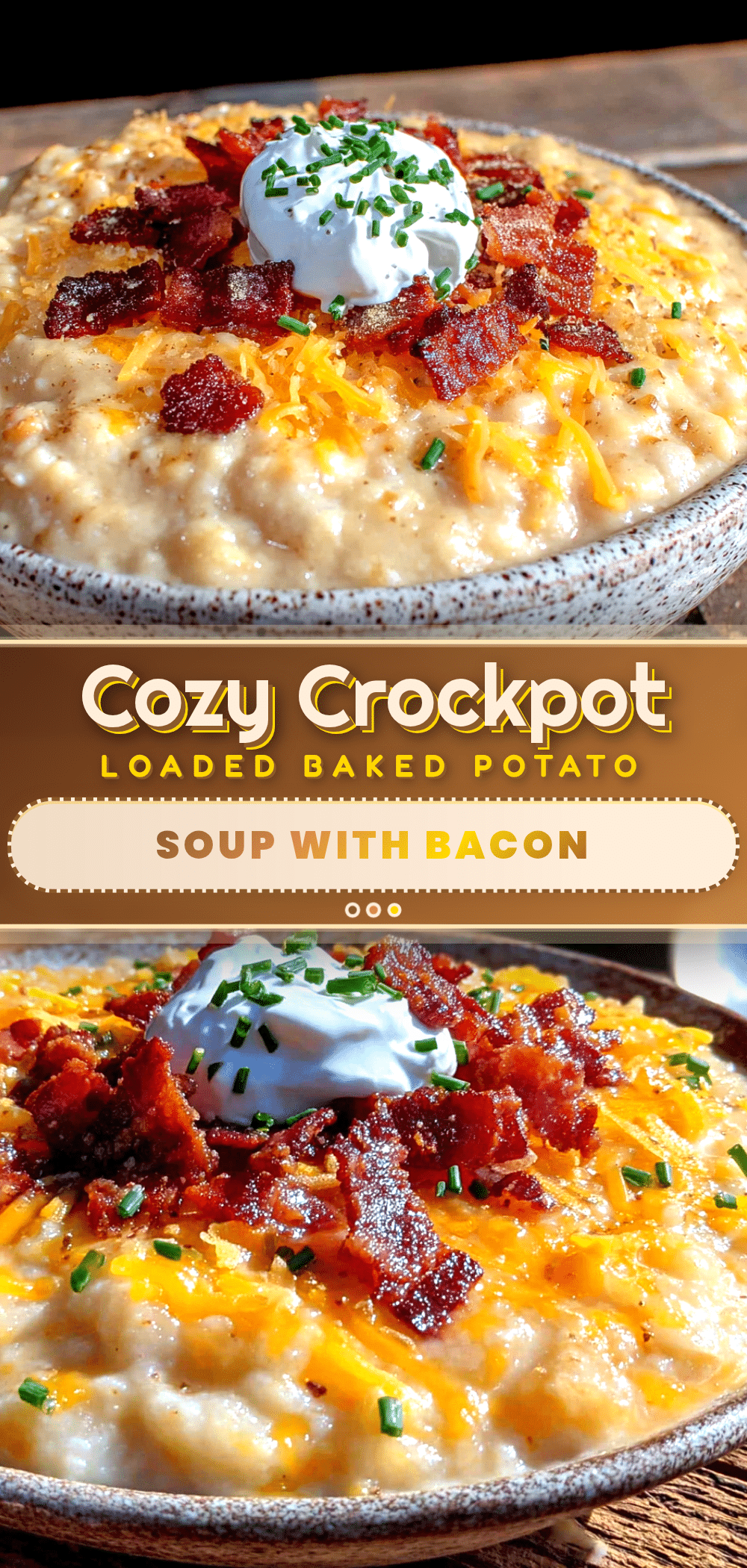 Crockpot Loaded Baked Potato Soup with Bacon recipe