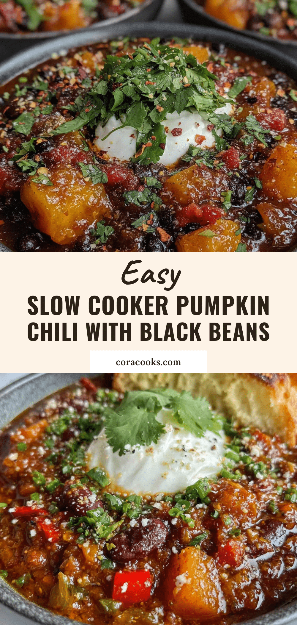 easy slow cooker pumpkin chili with black beans recipe