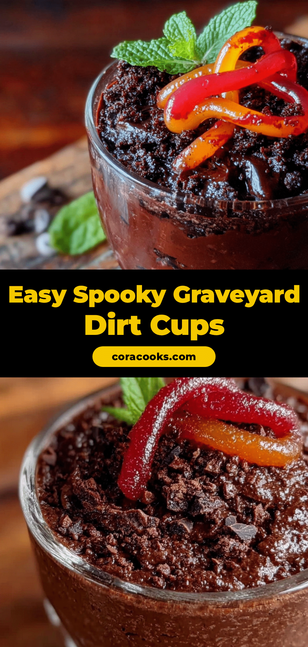 Easy Spooky Graveyard Dirt Cups recipe