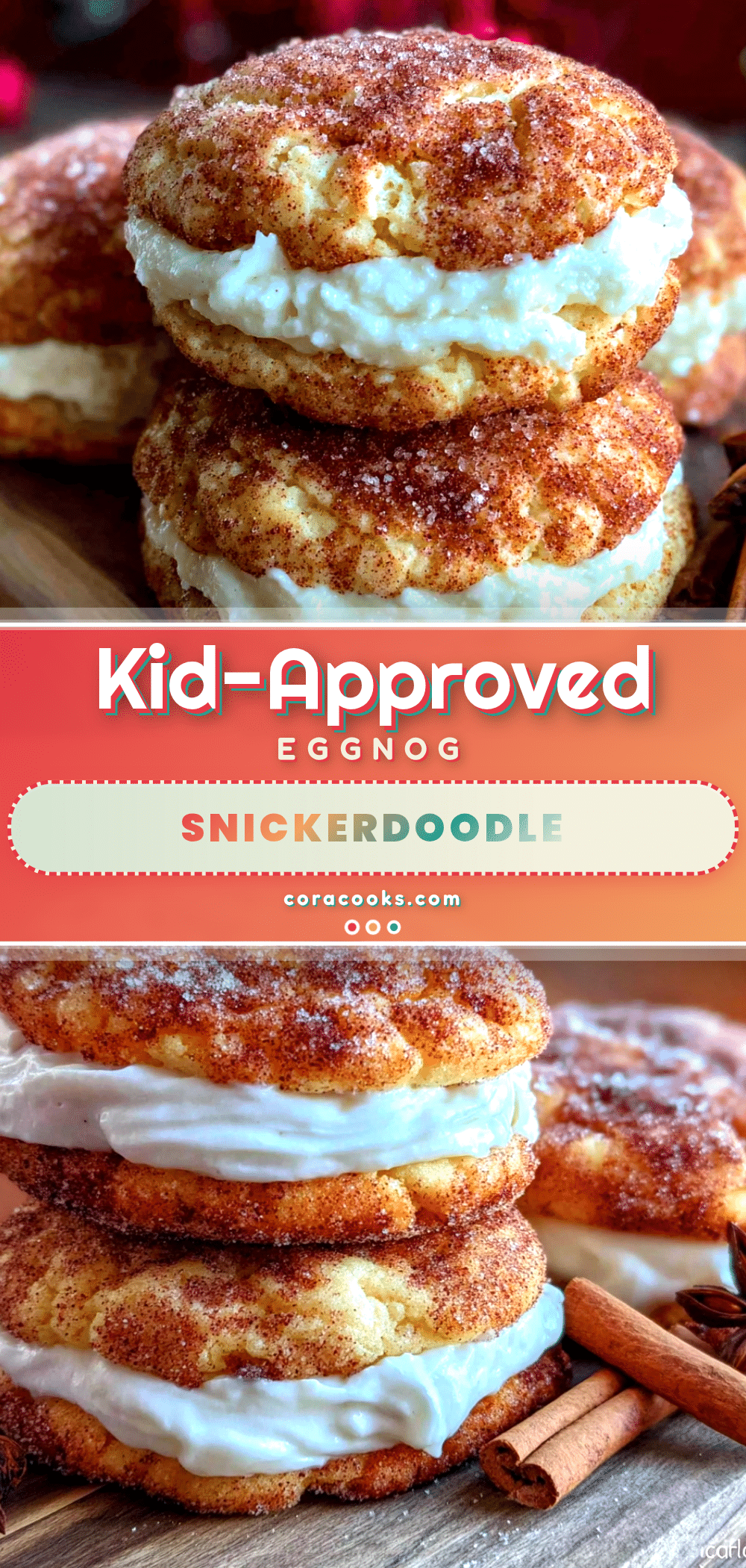 Eggnog Snickerdoodle Cookies recipe