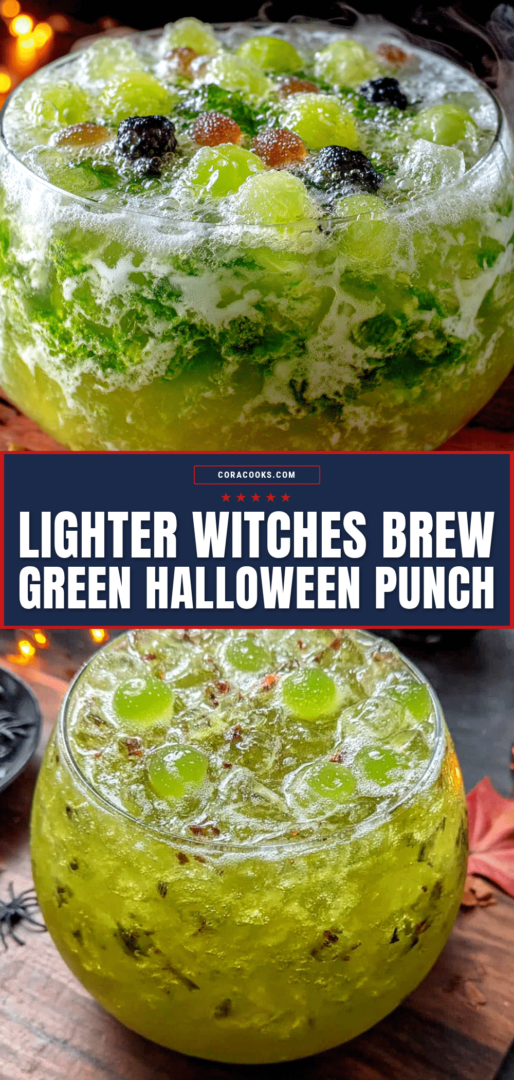 Lighter Witches Brew Green Halloween Punch recipe