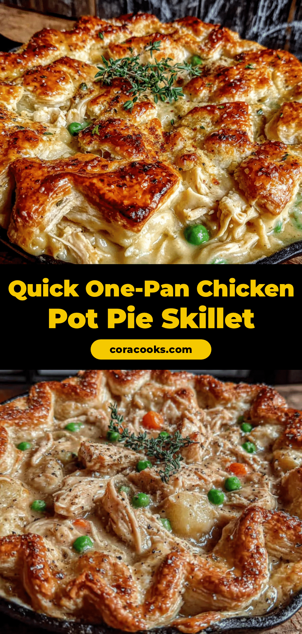 one-pan chicken pot pie skillet recipe