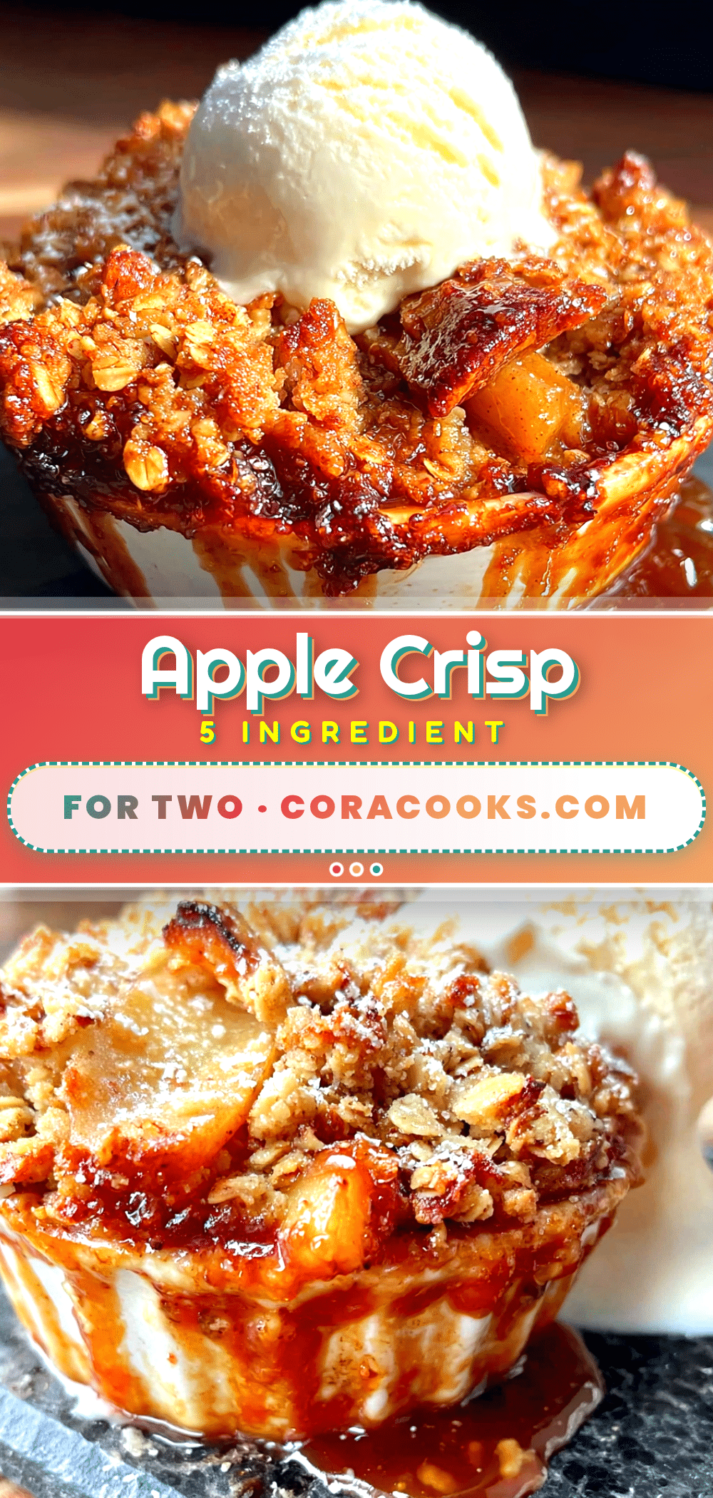 quick 5-ingredient apple crisp for two recipe