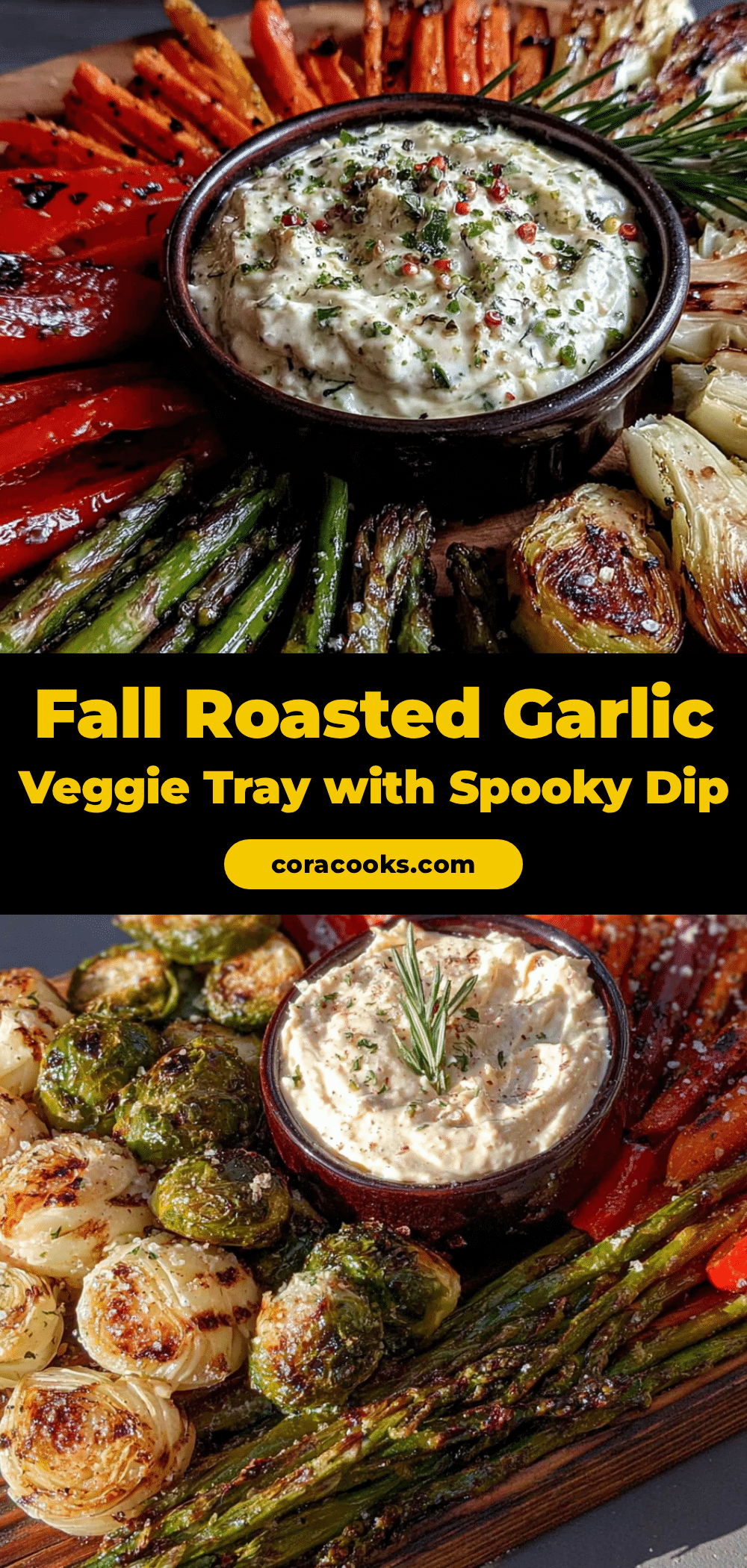 roasted garlic veggie tray recipe