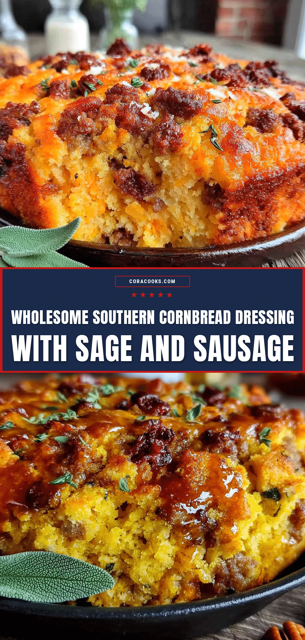 Southern cornbread dressing with sage and sausage recipe