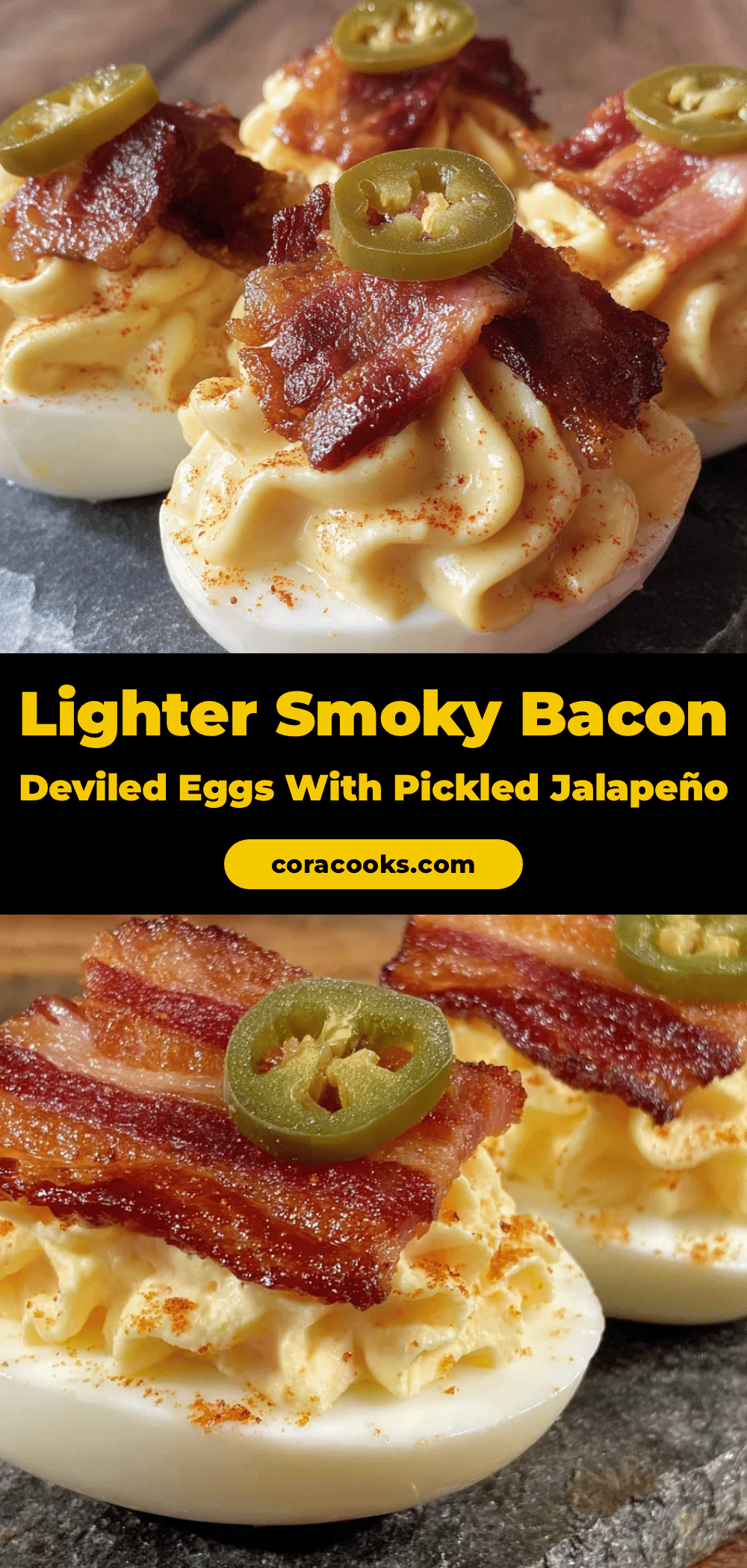 bacon deviled eggs with pickled jalapeño recipe
