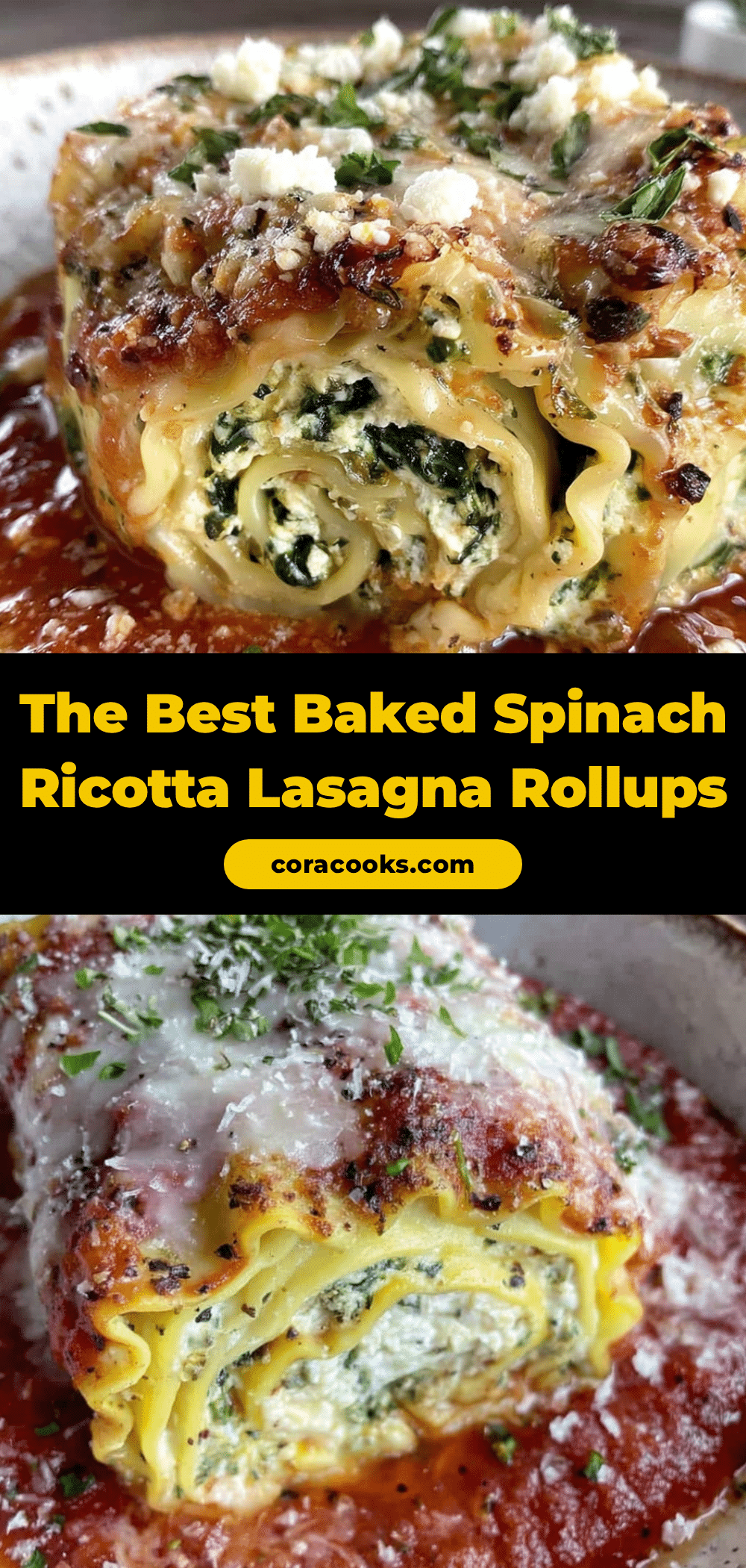 baked spinach ricotta lasagna rollups recipe