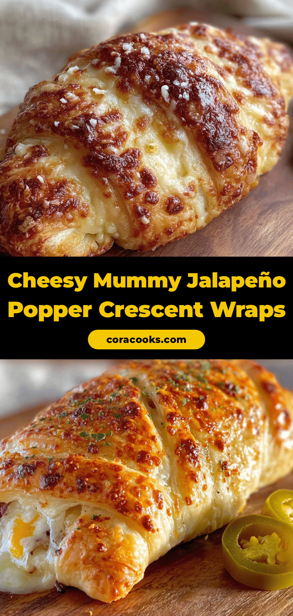 Cheesy Mummy Jalapeño Popper Crescent Wraps recipe