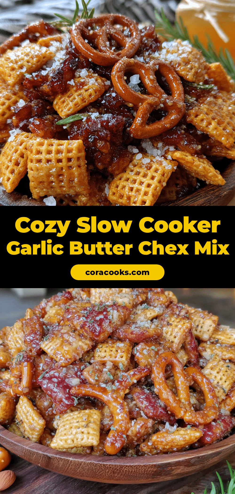cozy slow cooker garlic butter chex mix recipe