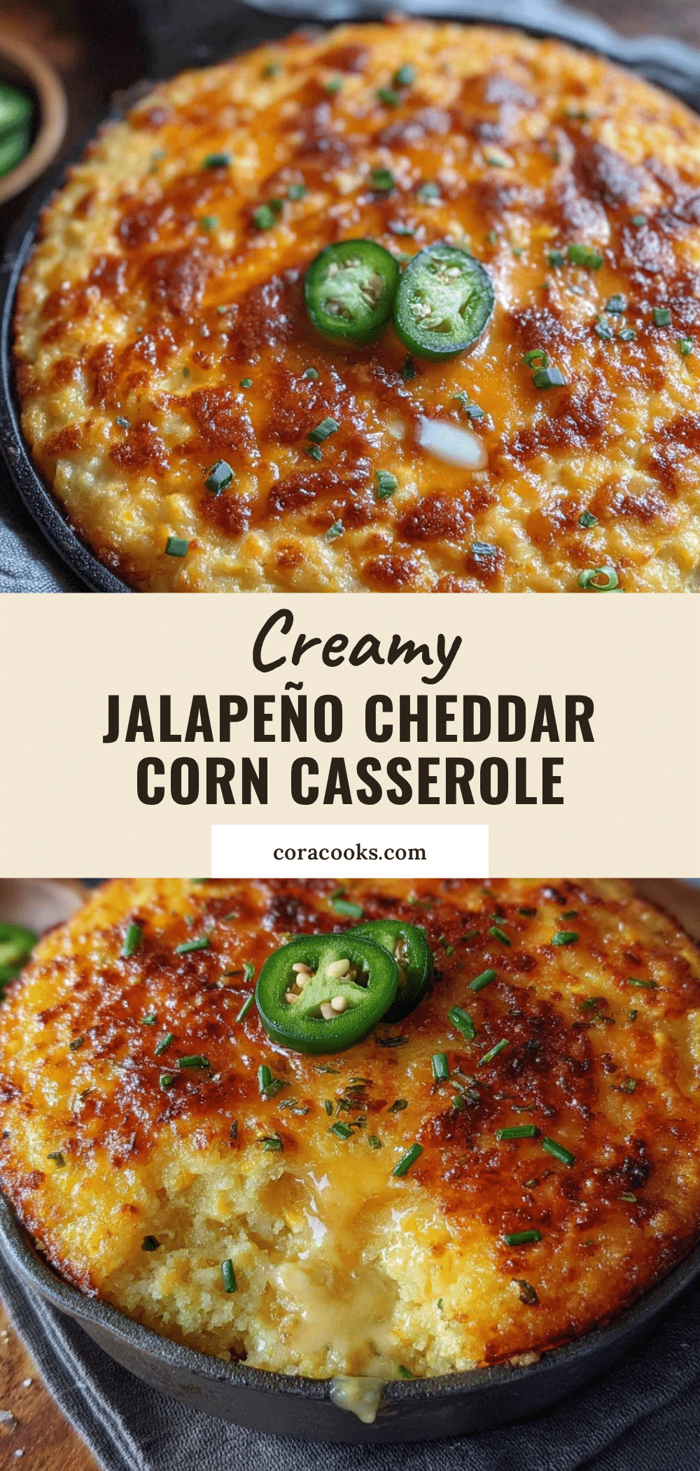 creamy jalapeño cheddar corn casserole recipe
