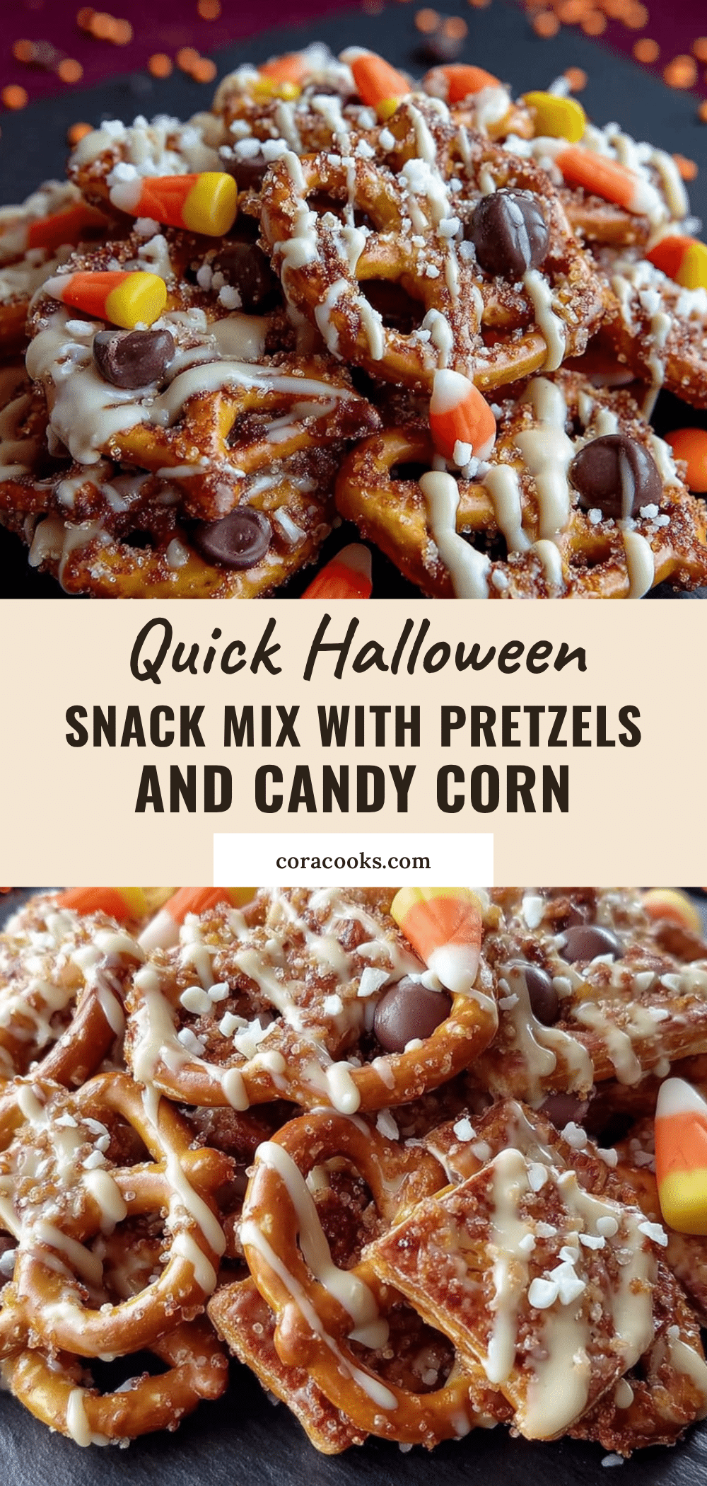 halloween snack mix with pretzels and candy corn recipe