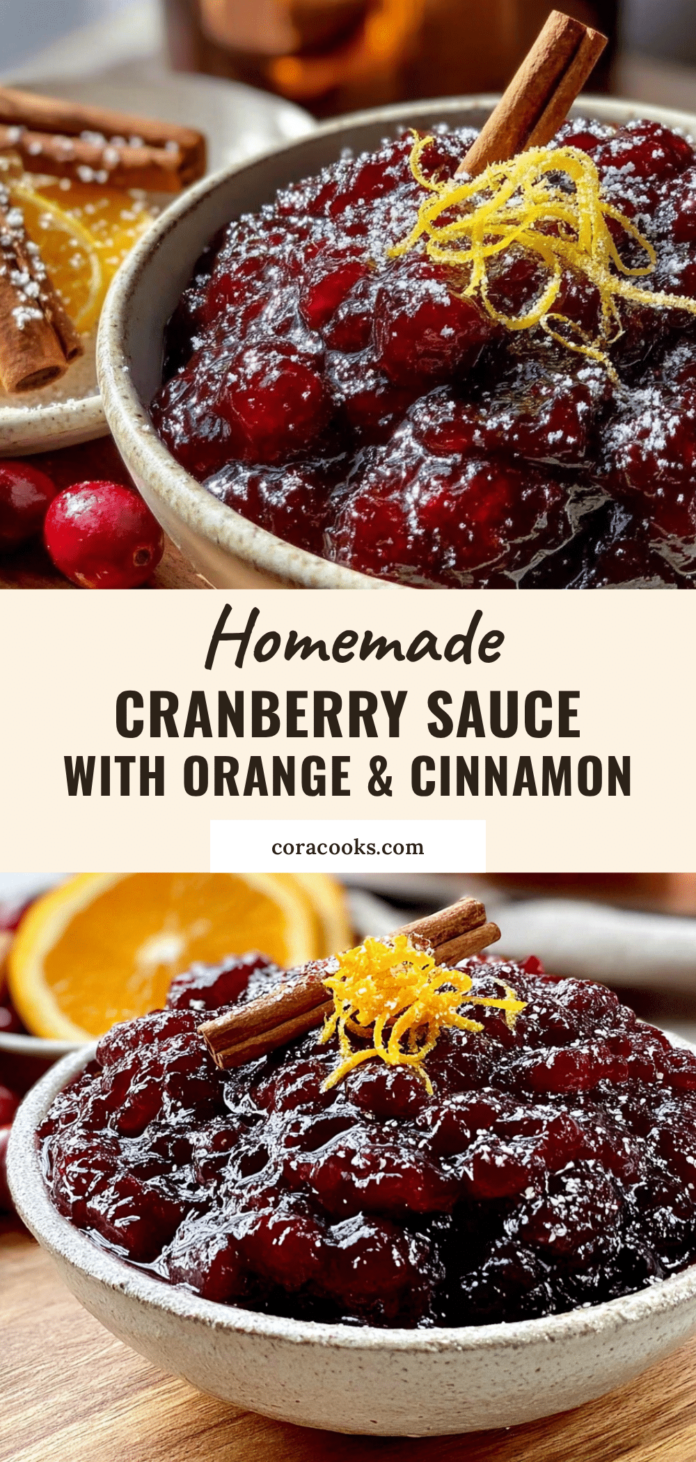 homemade cranberry sauce with orange and cinnamon recipe