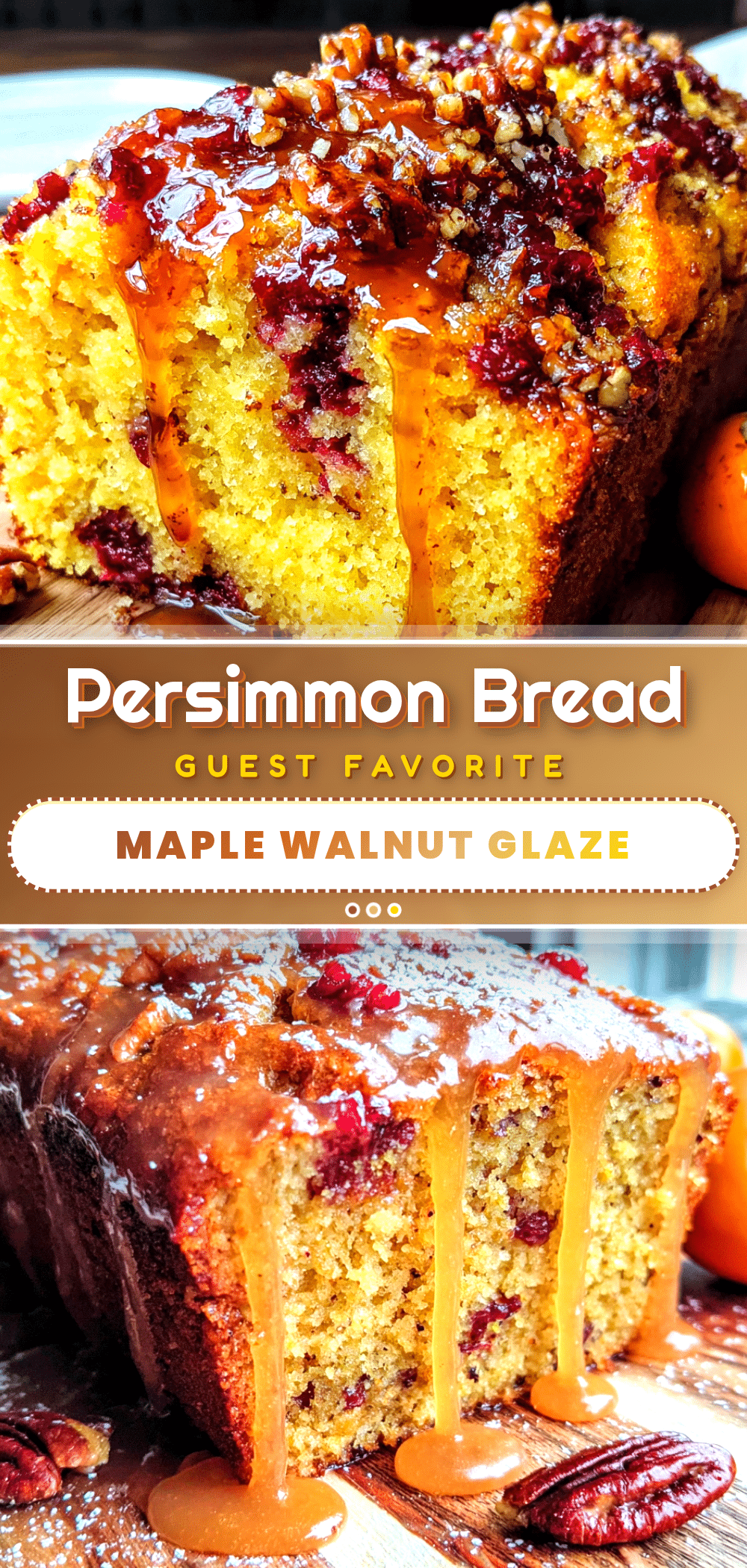 persimmon bread with maple walnut glaze recipe