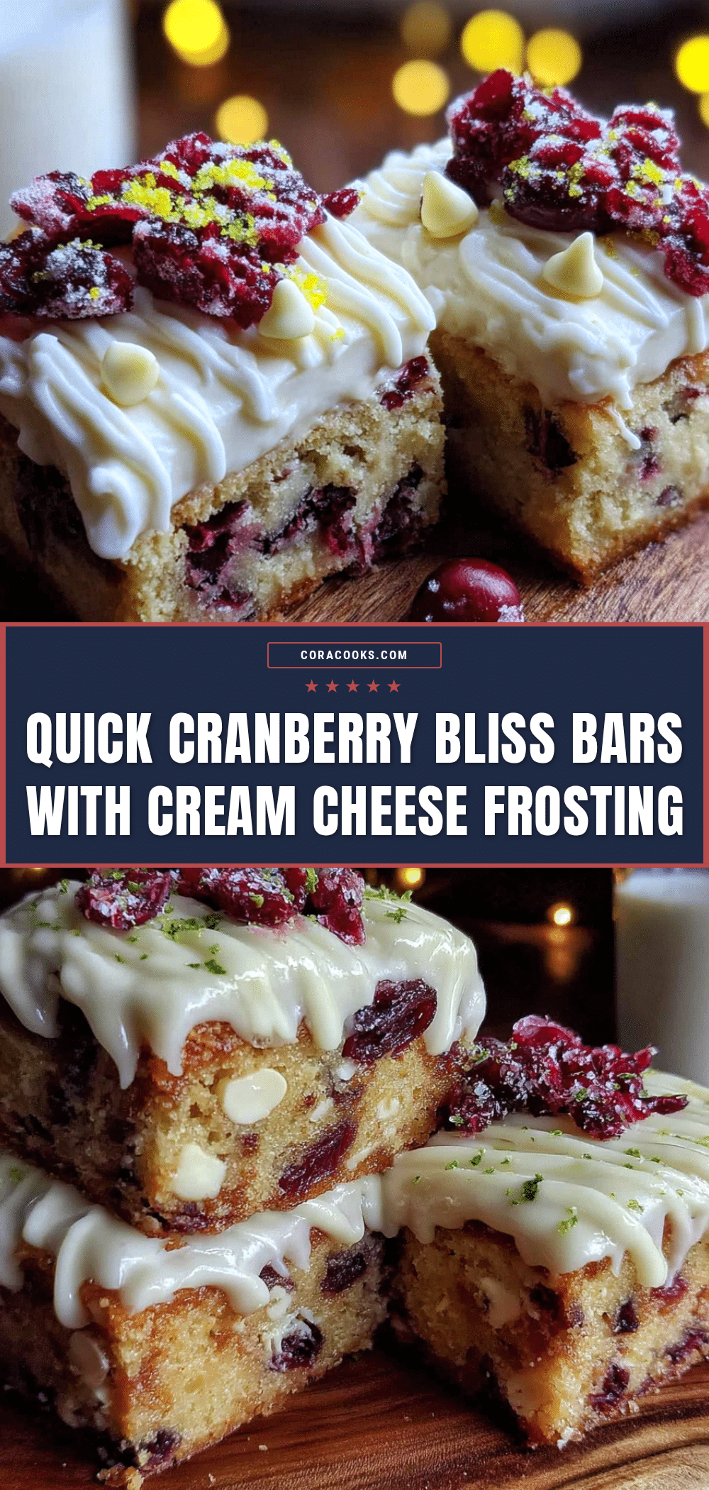 Quick Cranberry Bliss Bars recipe