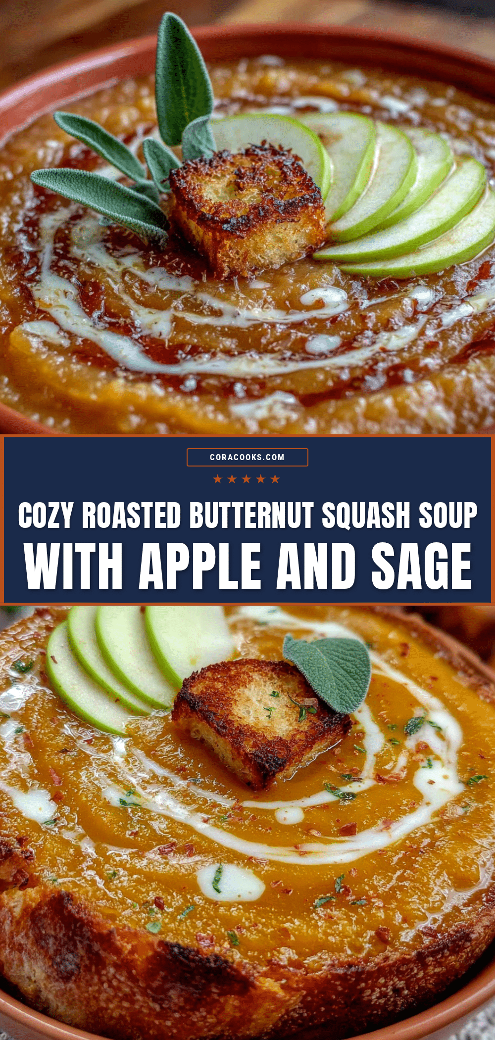 roasted butternut squash soup with apple and sage recipe