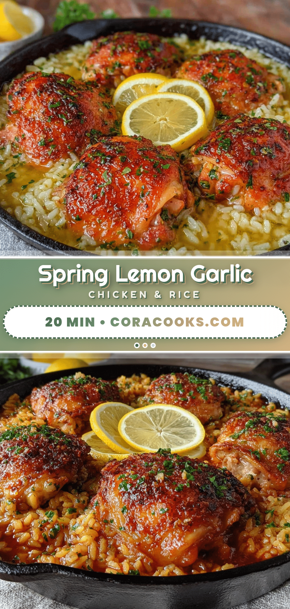 spring lemon garlic chicken and rice recipe
